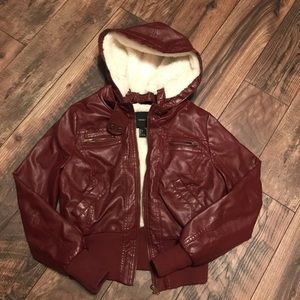 Faux fur moto jacket